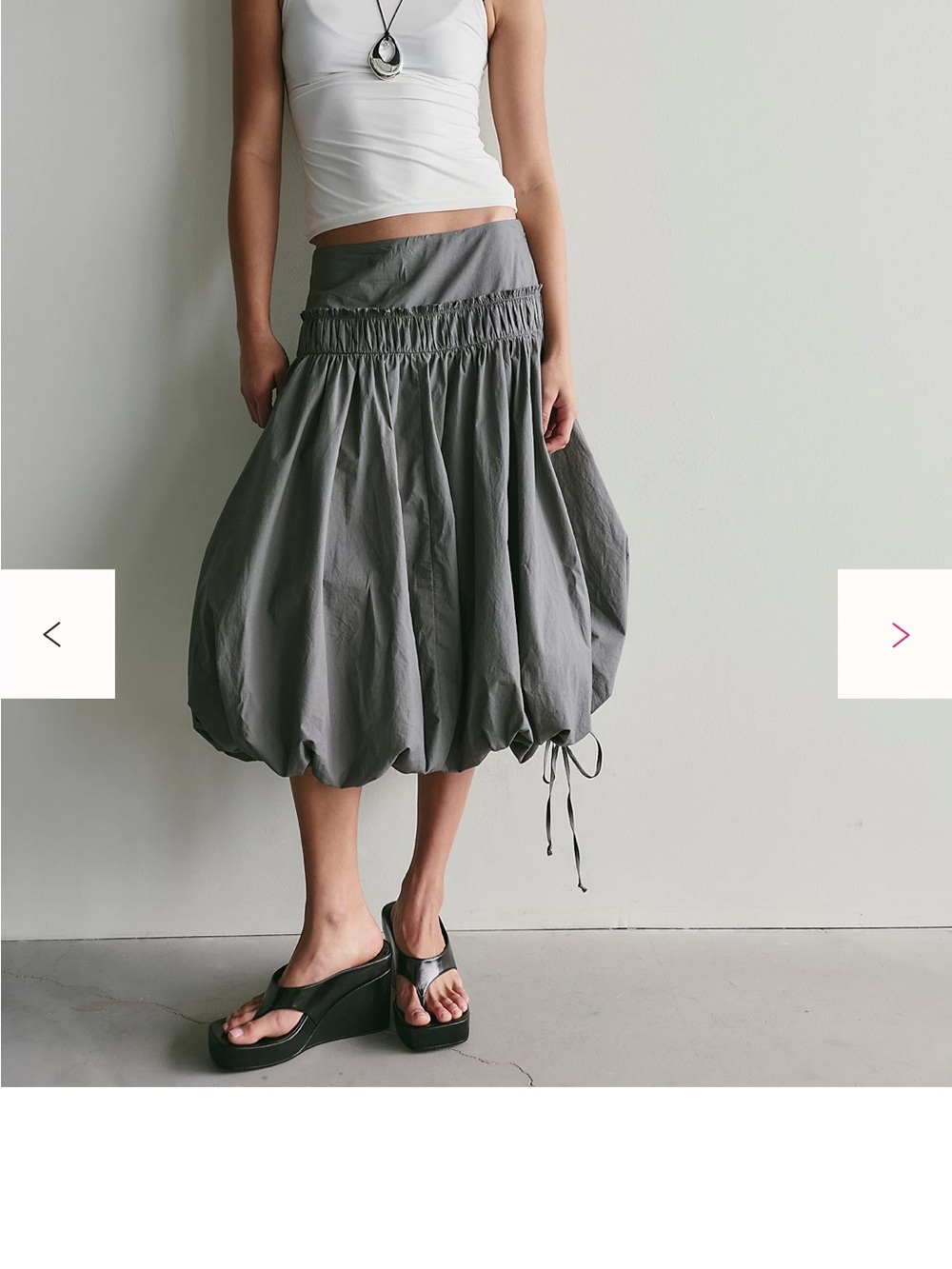 Free People NEW Women's Bubble Midi Skirt - Gray - Picture 7 of 9